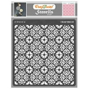 CrafTreat Small Tile Flowers Stencil for Painting and Crafting - 6"x6"