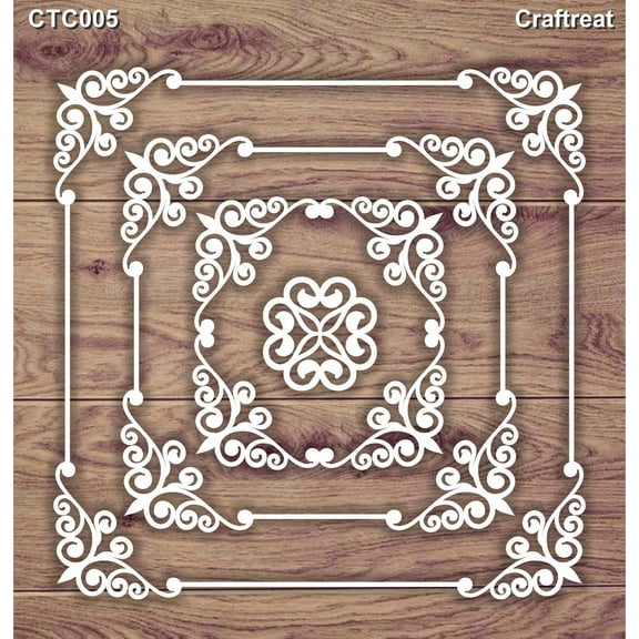 CrafTreat Square Frames Embellishments for Crafting- 5.5x6 Inches