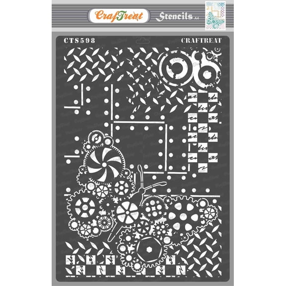 CrafTreat Steampunk Butterfly A4 Stencil for Painting and Crafting - 8.3"x11.7" (A4)
