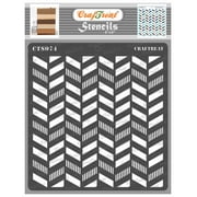 CrafTreat Striped Herrringbone Stencil for Painting and Crafting - 6"x6"