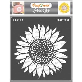 CrafTreat Sunflower Stencil for Painting and Crafting - 6"x6"