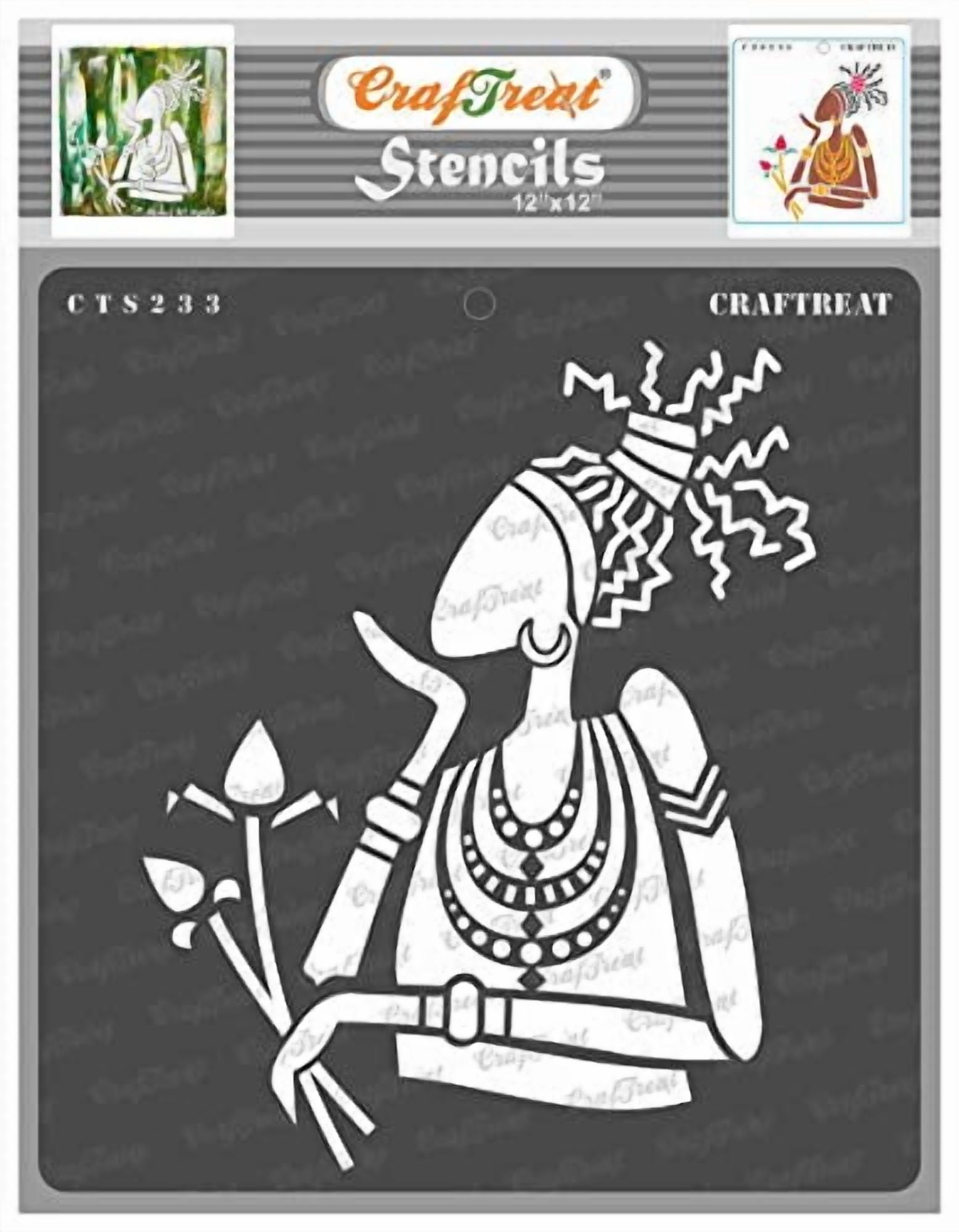 CrafTreat Tribal Stencils for Painting on Wood, Wall, Tile, Canvas ...