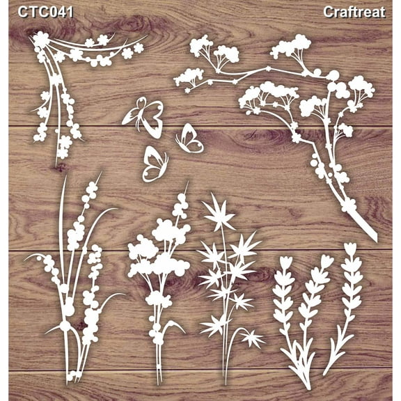 CrafTreat Wild Floral Laser Cut Chipboard for Crafting- 5.5x6 Inches