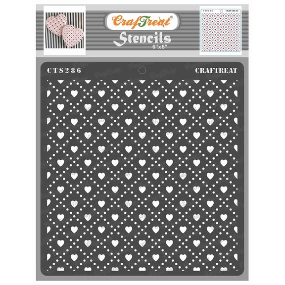 CrafTreat valentines day decorations Love Checks Stencils for Painting-6x6 Stencils and Templates