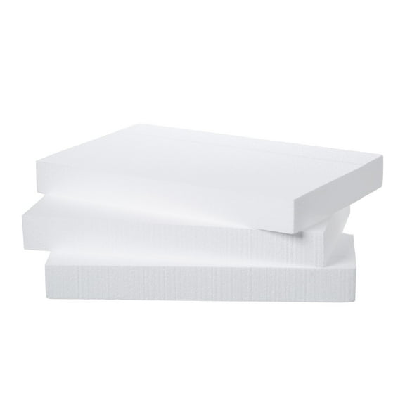 Crafare 17X11X2 Inch Craft Foam Blocks 3 Pack Polystyrene Foam Sheet DIY Crafting Rectangle for Arts School Projects Sculptures Floral Arrangements Modeling and Centerpieces
