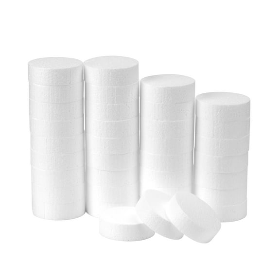 Crafare 3 Inch Foam Circles for Crafts 36 Pack 1 Inch Thick Round Polystyrene Foam Discs for DIY Projects