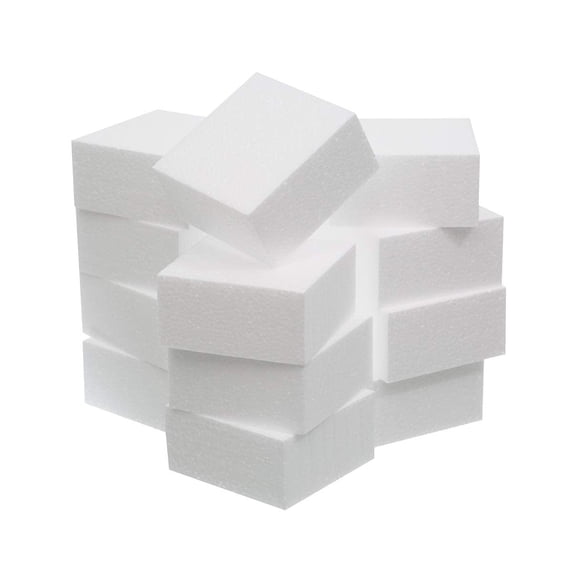 Crafare 4X4X2 Inch Craft Foam Blocks 12 Pack Polystyrene Foam Square ...