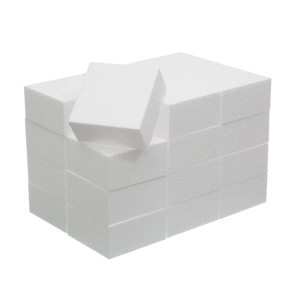 Crafare 4X4X2 Inch Craft Foam Blocks 24 Pack Polystyrene Brick for Arts and Crafts, School Projects Sculptures, Floral Arrangements, Modeling, Holiday Centerpieces