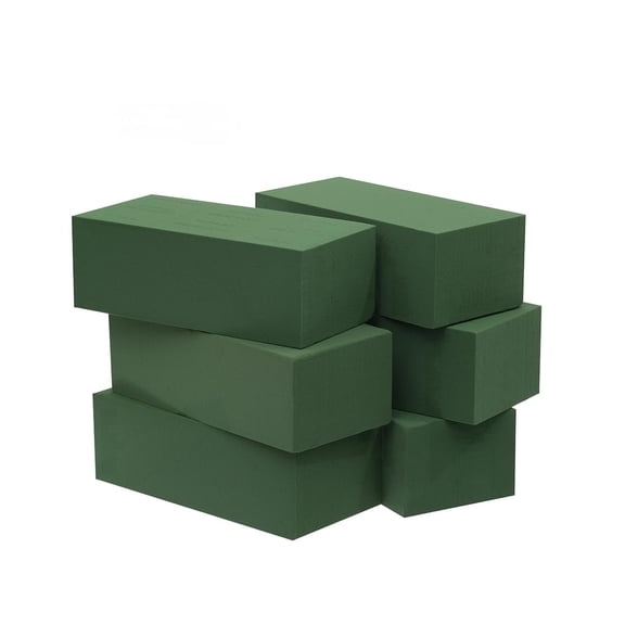 Crafare 6pc Wet Fresh Floral Foam Blocks Green Florist Foam Bricks 8.9(L) x 3.9(W) x3(H) for Spring Fresh Flower Arrangement and Crafts Supply