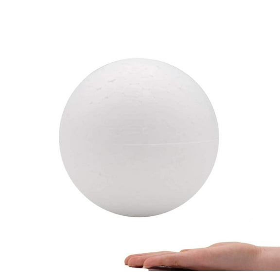 Crafare 7.8 Inch White Craft Foam Balls Polystyrene Balls for Holiday Christmas Crafts Making and School Modeling Projects