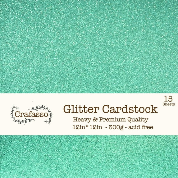 Crafasso 12" x 12" 300gms heavy & premium cardstock, 15 sheets, aqua