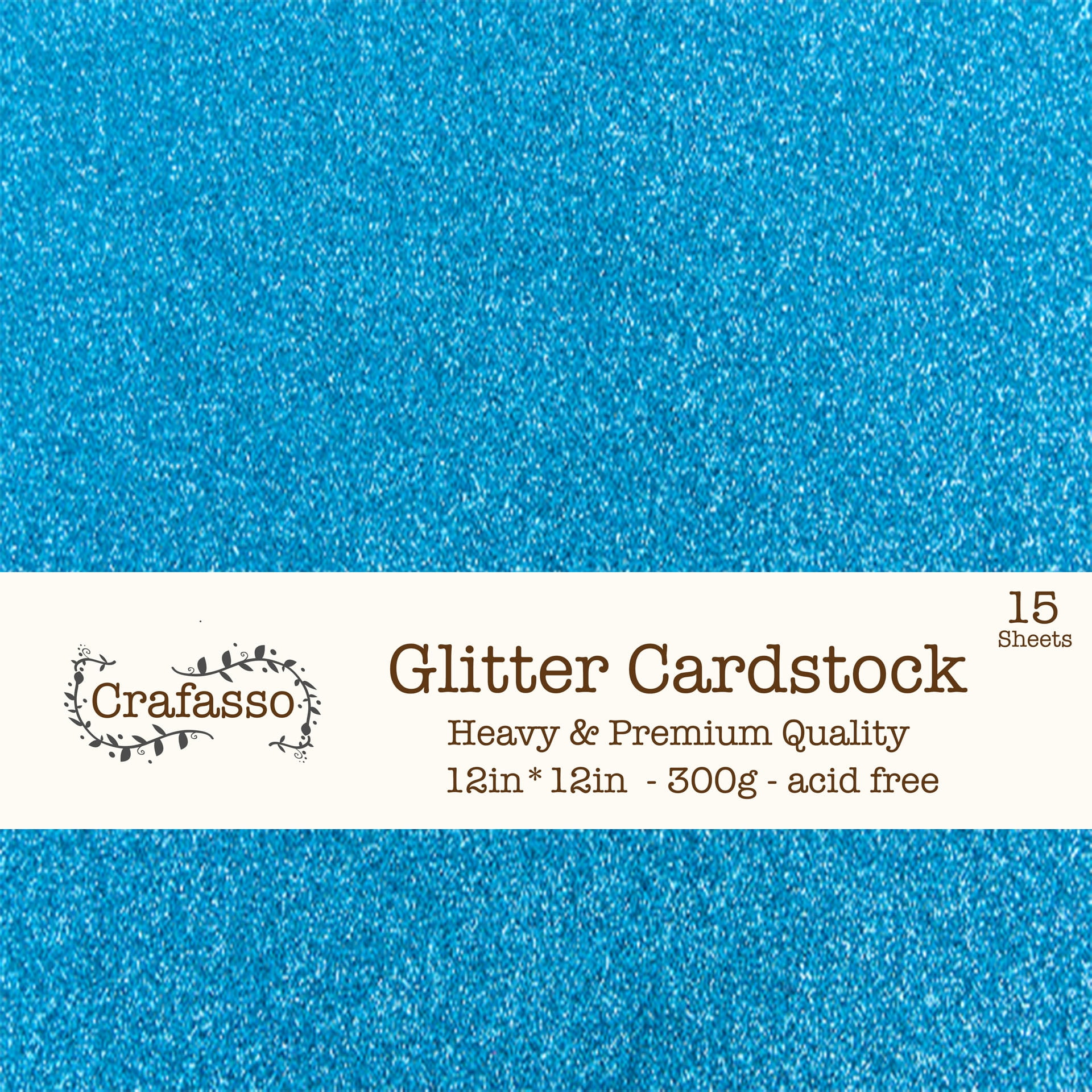 Crafasso 12" x 12" 300gms heavy & premium cardstock, 15 sheets, blue