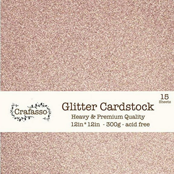 Crafasso 12" x 12" 300gms heavy & premium cardstock, 15 sheets, rose gold