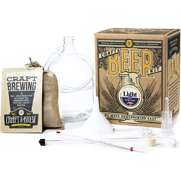Craft A Brew Beer Making Kit, Light Craft Lager, Home Beer Brewing Complete Set, 1 Gallon Capacity