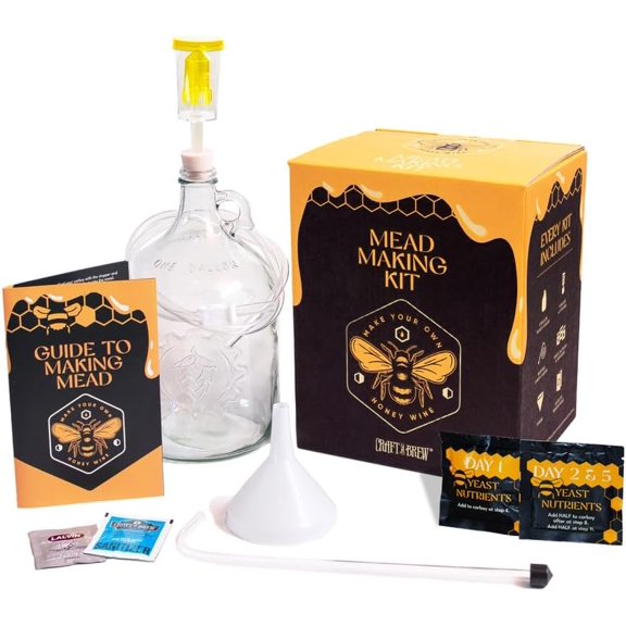 Craft A Brew - Mead Making Kit Reusable Make Your Own Mead Kit Yields 1 Gallon of Mead