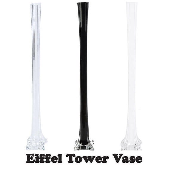 Craft And Party 12” Glass Eiffel Tower Vase, Set of 12