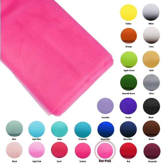 Craft And Party 54" Nylon Tulle Sewing & Craft Fabric 40 yd Bolt, Hot Pink