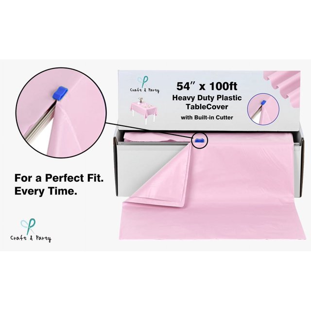 Craft And Party, 54"X 100 Ft. Plastic Table Cover Roll for Party