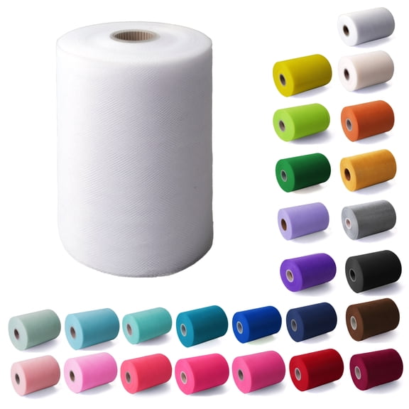 Craft And Party 6" Soft Polyester Sewing and Craft Fabric 100 yd Bolt, White
