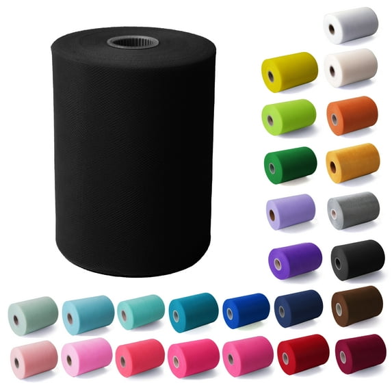 Craft And Party- Black 6" x 50-yard Tulle Roll Spool - Tutu Wedding Gift Craft Bow Decoration