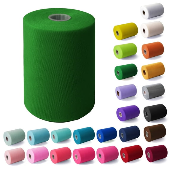 Craft And Party, Emerald Green Tulle Fabric Roll 6" by 100 Yards (300 ft) Emerald Green Fabric Tulle Spool for DIY Tutu Bow, Wedding, and Decoration.