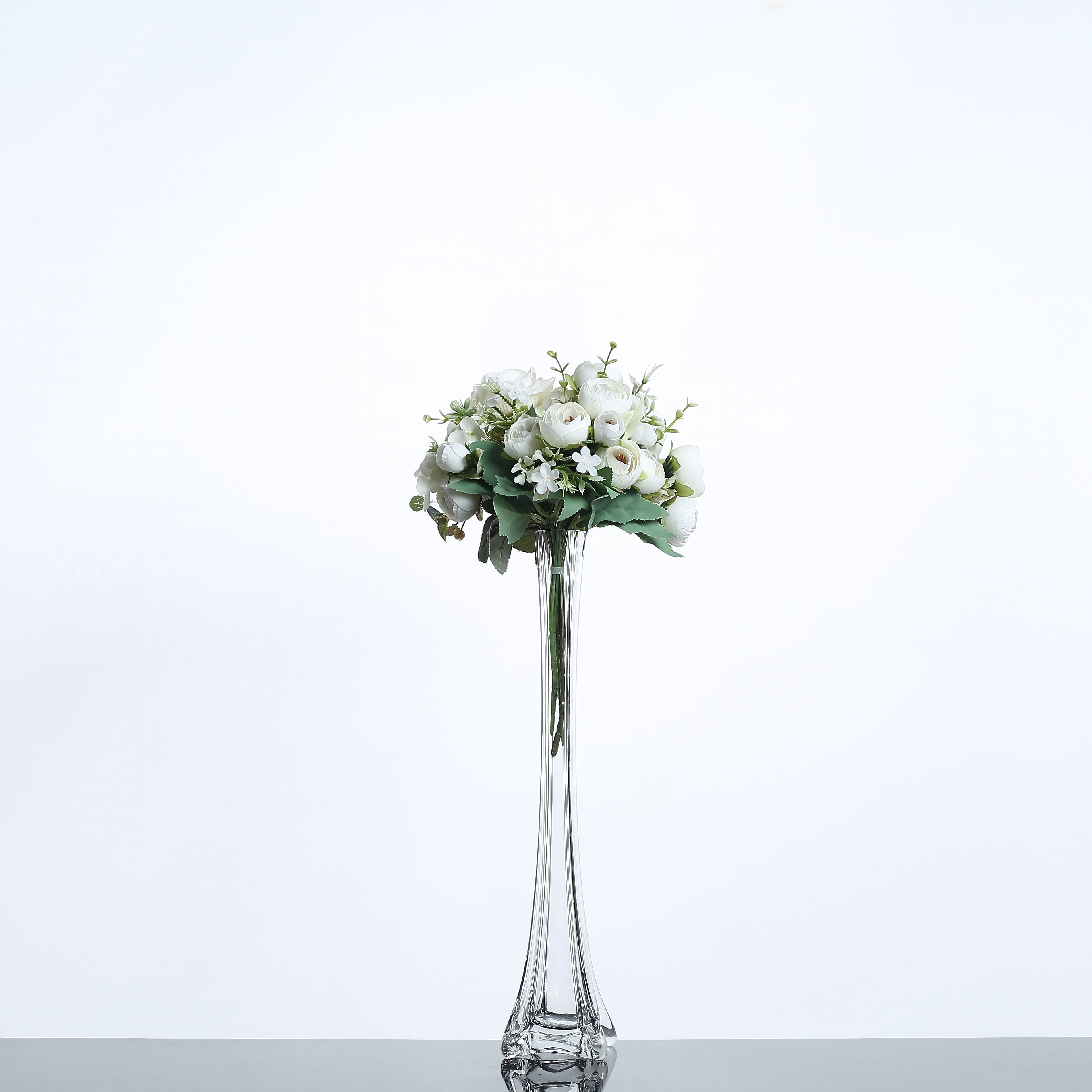4 Pcs Eiffel Tower Vase Tall Glass Eiffel Tower Vases Clear Tower Vases  Table Centerpiece Flower Container Vases with Sturdy Base for Centerpieces