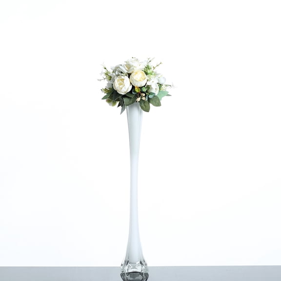 Craft And Party, Pack of 12, Eiffel Tower Vases Centerpiece for Flower, Wedding, Decoration. (20", White)