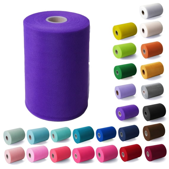 Craft And Party- Purple 6" x 50-yard Tulle Roll Spool - Tutu Wedding Gift Craft Bow Decoration