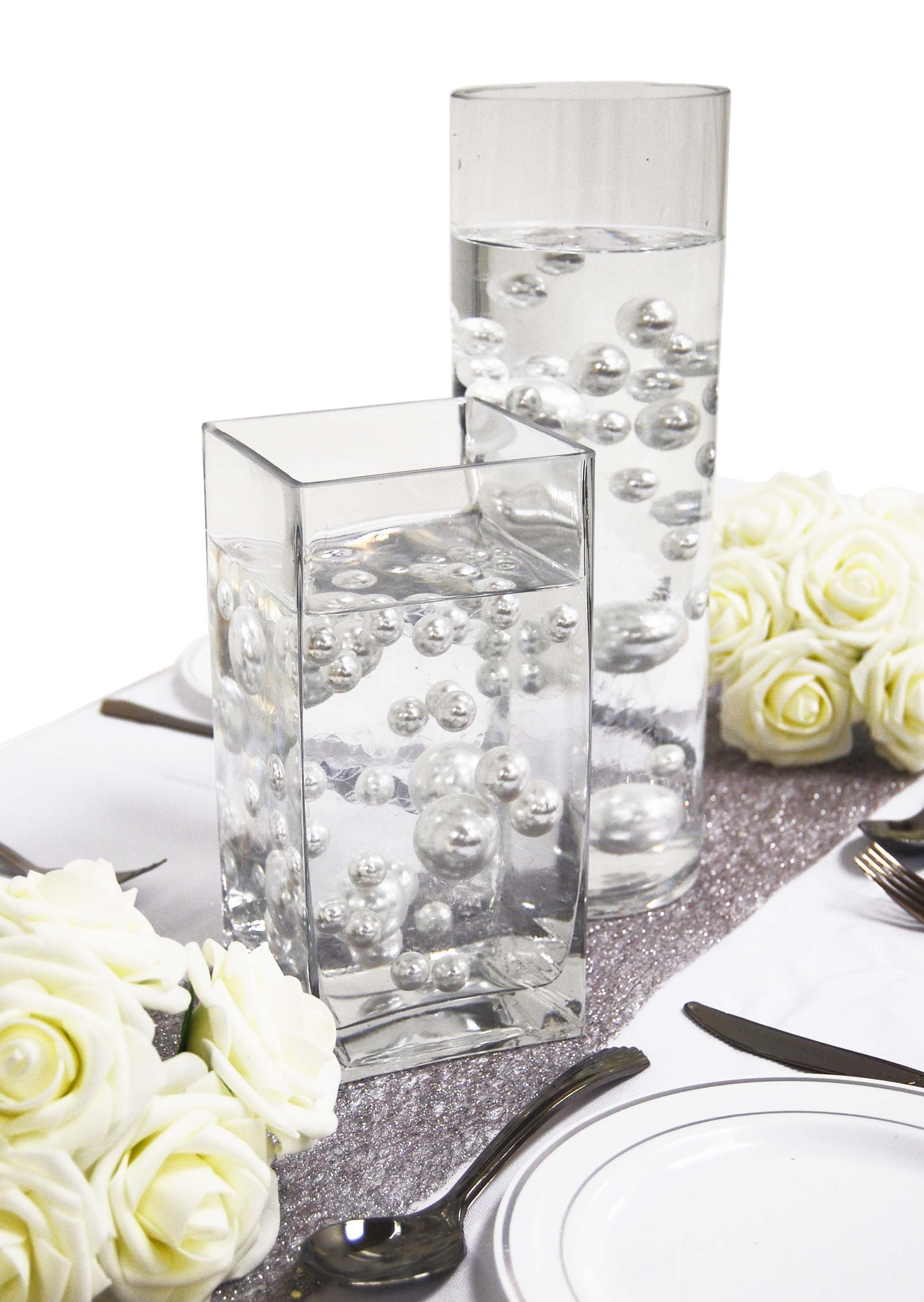 40pcs/pack Floating Vase Pearl No Hole Transparent Water Gels Mix 3 Sizes  Vase Filler Beads Decoration Wedding Table Decor - AliExpress