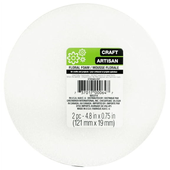 Craft Artisan 4.8 Inches White Foam Disks, 2-ct. Packs