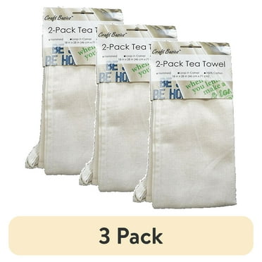 (3 pack) Craft Basics Cotton Tea Towel 2 Count (Brown)