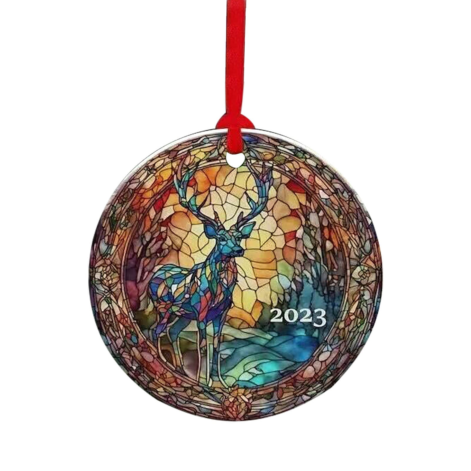 Craft Beads on A String Christmas Deer Pendant Christmas Tree Acrylic