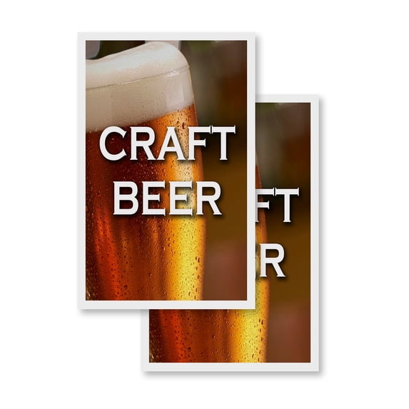 Craft Beer (2-PACK) 24" x 36" Vinyl Decals | Sign Insert Peel & Stick Decals Stickers Window Signs