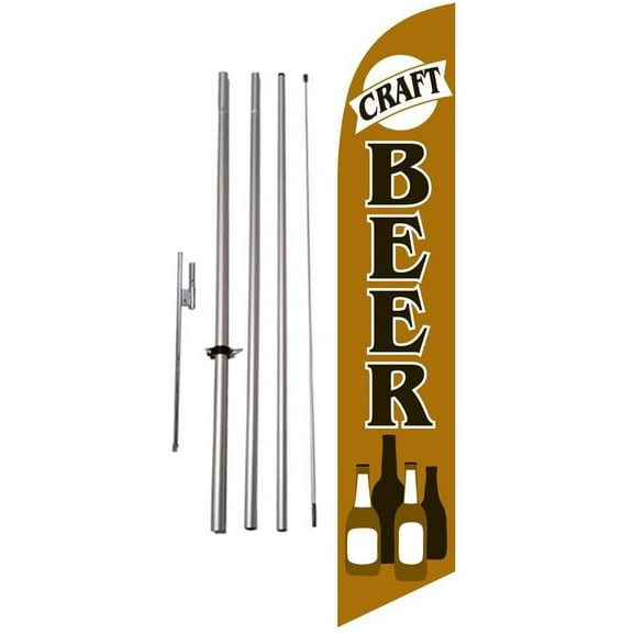 Craft Beer Advertising Feather Banner Swooper Flag Kit w/Spike