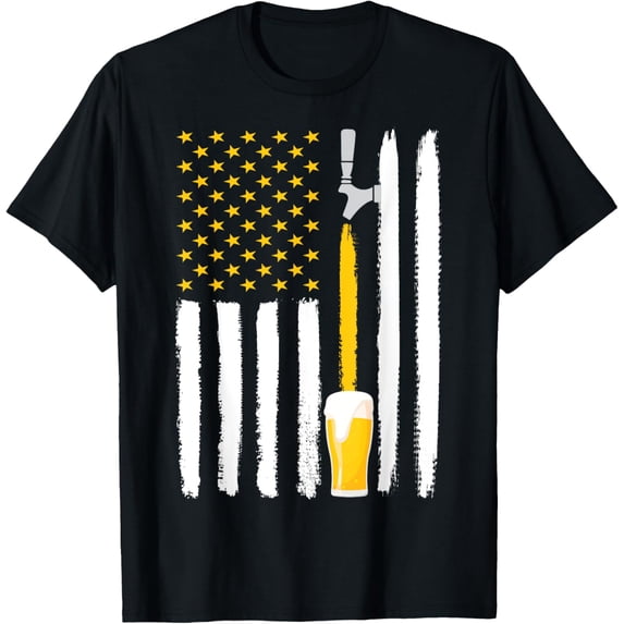 Craft Beer American Flag USA 4th July Brewery T-Shirt