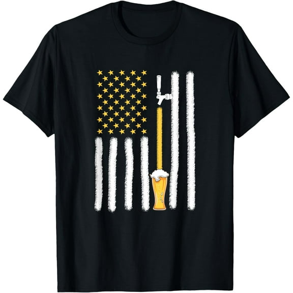 Craft Beer American Flag USA 4th July Brewery T-Shirt