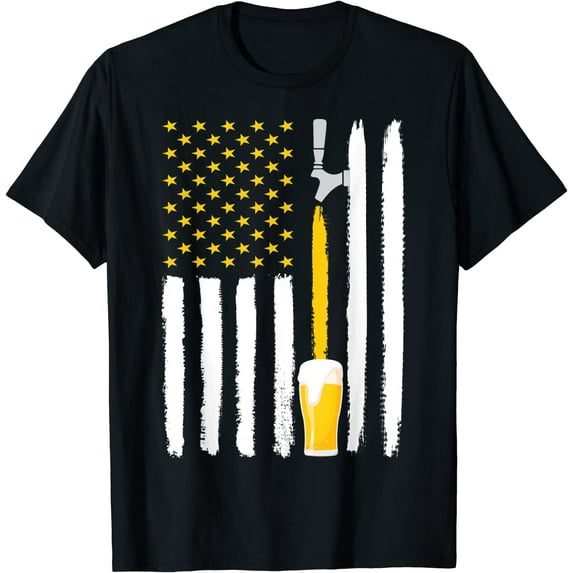 Craft Beer American Flag USA T-Shirt, 4th July Brewery T-Shirt