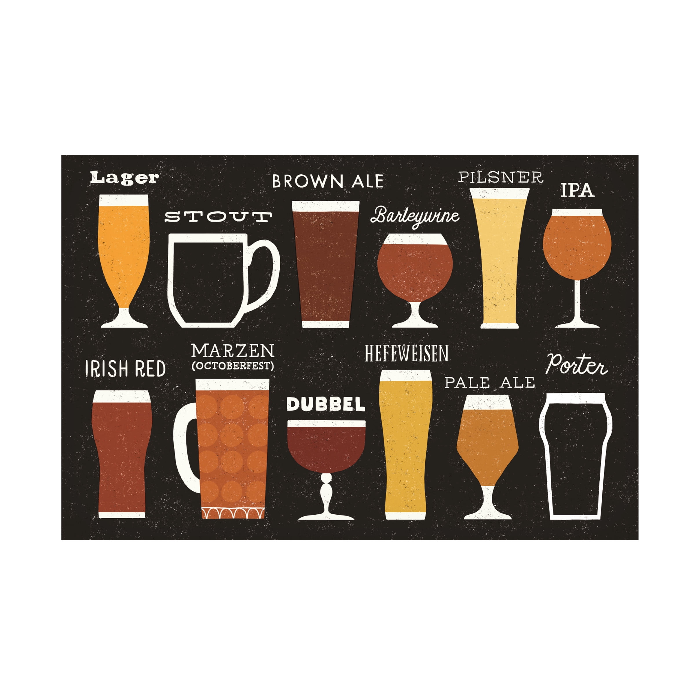 Craft Beer List 2.00" x 12.00" Painting Canvas Art Print, by Trademark Art