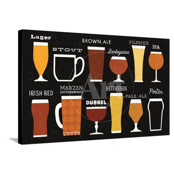 Craft Beer List, Stretched Canvas Wall Art by Michael Mullan Sold by Art.Com