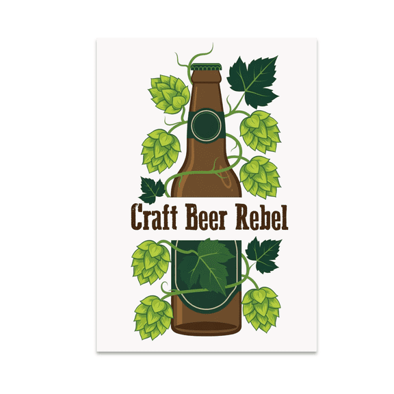 Craft Beer Rebel Wall Art - Home Brewing Enthusiast - 13x19 Poster Print