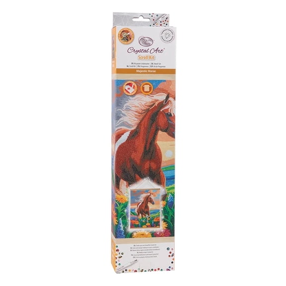Craft Buddy Crystal Art Majestic Horses Scroll Diamond Painting Kit, 35 x 45 cm, Hanging Wall Art, Ages 14+