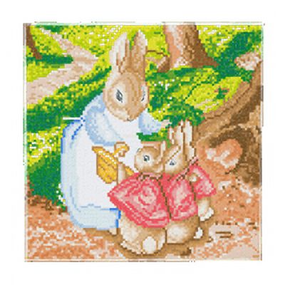Josephine & The Flopsy Bunnies - 30x30cm - Partial Crystal