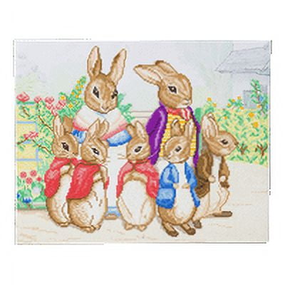 Peter Rabbit & Family - 40x50cm - Partial Crystal