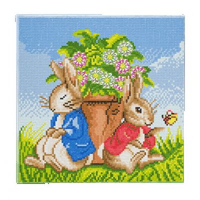 Peter & Flopsy Flower Pot - 30x30cm - Full Crystal