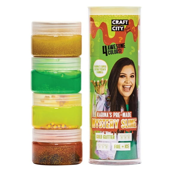 Craft City - Karina's Mystery Slime 4 pack of 3 oz slime (12 oz) - Green