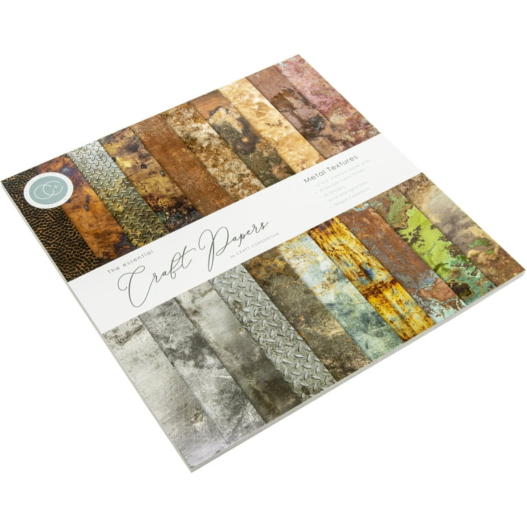 Craft Consortium Double-Sided Paper Pad 12X12 30/Pkg-Metal Textures, 20  Designs 