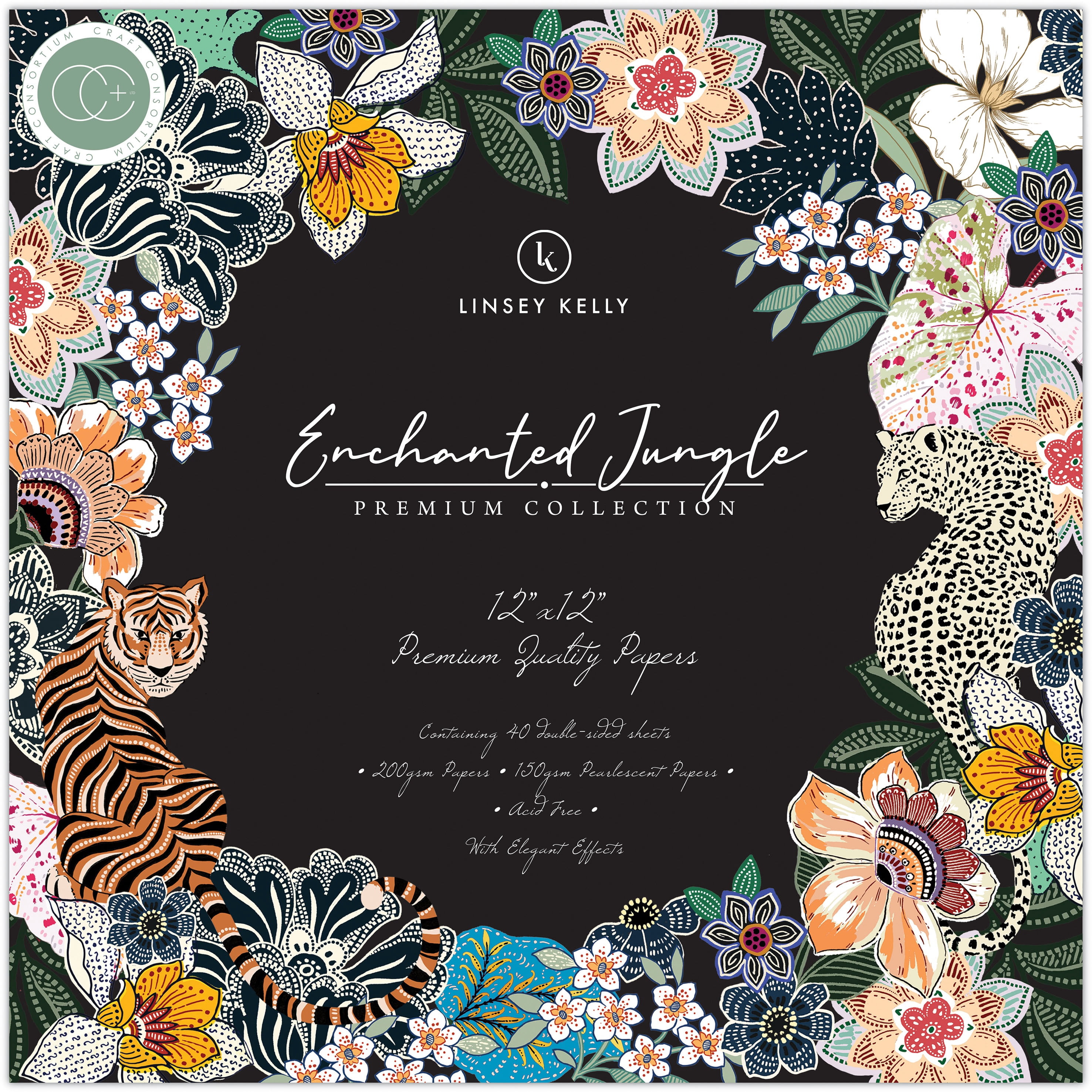 Craft Consortium Double-Sided Paper Pad 12"X12" 40/Pkg-Enchanted Jungle