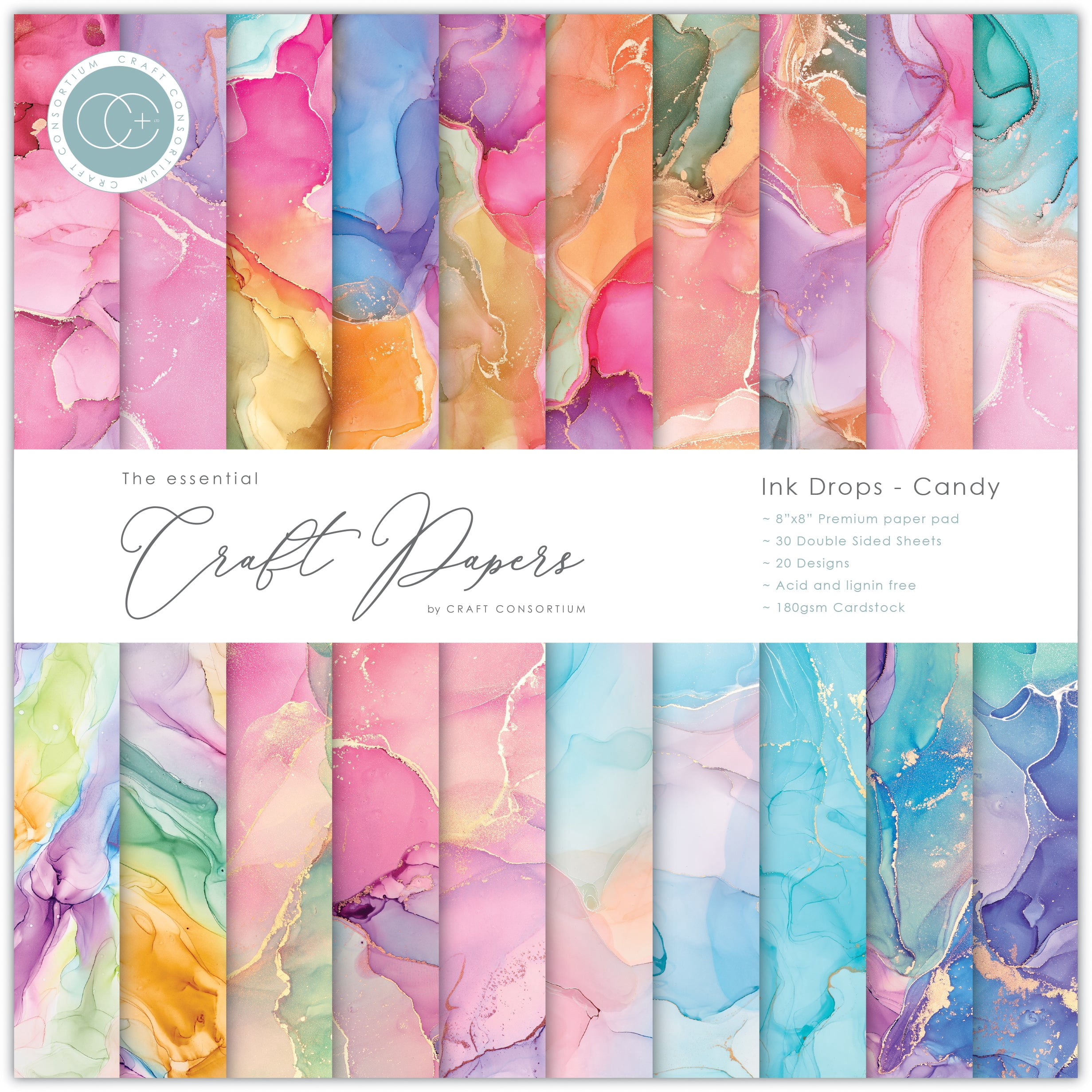Essential Craft Papers 6x6 Inch Paper Pad Ink Drops Earth (CCEPAD015B) - Craftli - 6