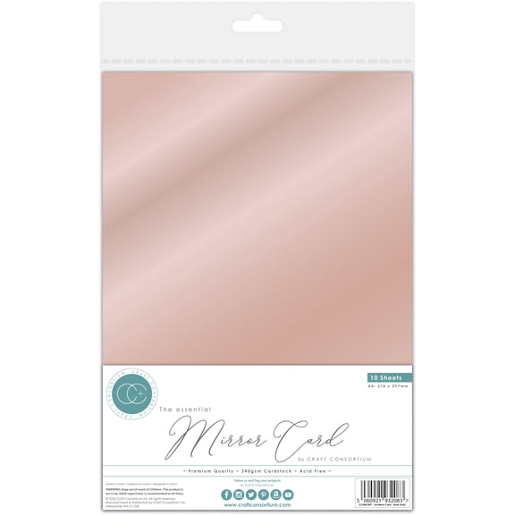 Craft Consortium The Essential Mirror Card A4-Rose Gold