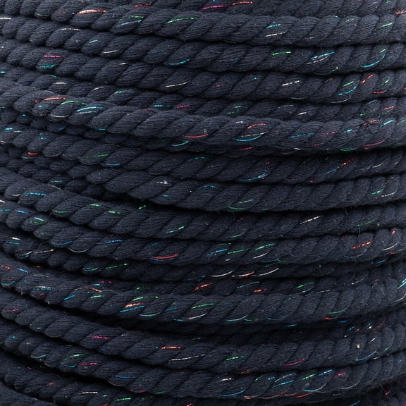 Craft County 1/2 Inch Twisted Cotton Rope - Imported - Midnight - 320 Feet